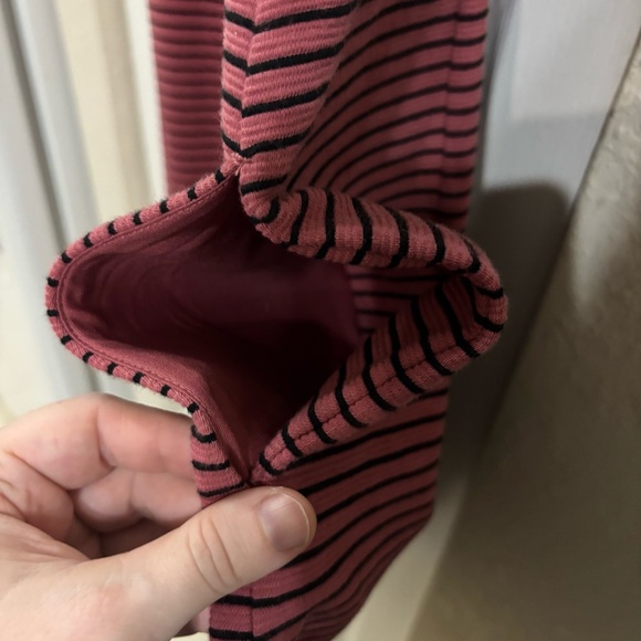 LOFT Mauve and Black Striped Ribbed Mini Dress - Picture 5 of 8